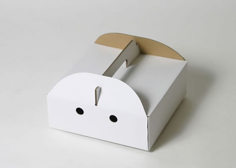 空気穴付で持ち手付きの小動物が運べる段ボール箱－B式スナップ底箱